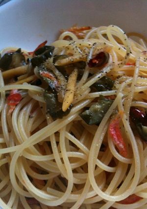 お漬物の食べるラー油風ペペロンチーノ-レシピのメイン写真