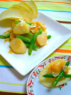 チップスで味付け*帆立とアスパラバター*-レシピのメイン写真