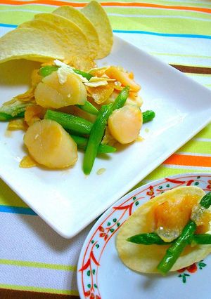 チップスで味付け＊帆立とアスパラバター＊-レシピのメイン写真