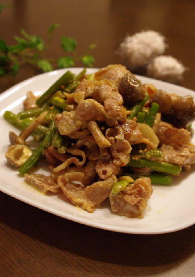 豚肉とにんにくの芽の七味マヨ炒め-レシピのメイン写真
