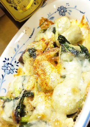 そら豆と椎茸のガーリックチーズグラタン-レシピのメイン写真