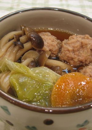 ひき肉団子とレタスのササっと煮-レシピのメイン写真