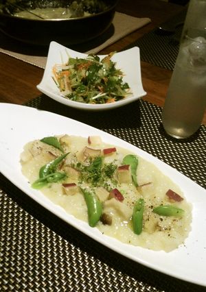 スナップえんどうの簡単チーズリゾット-レシピのメイン写真