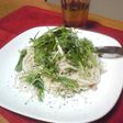 和えるだけ☆水菜とツナの冷たいパスタ風