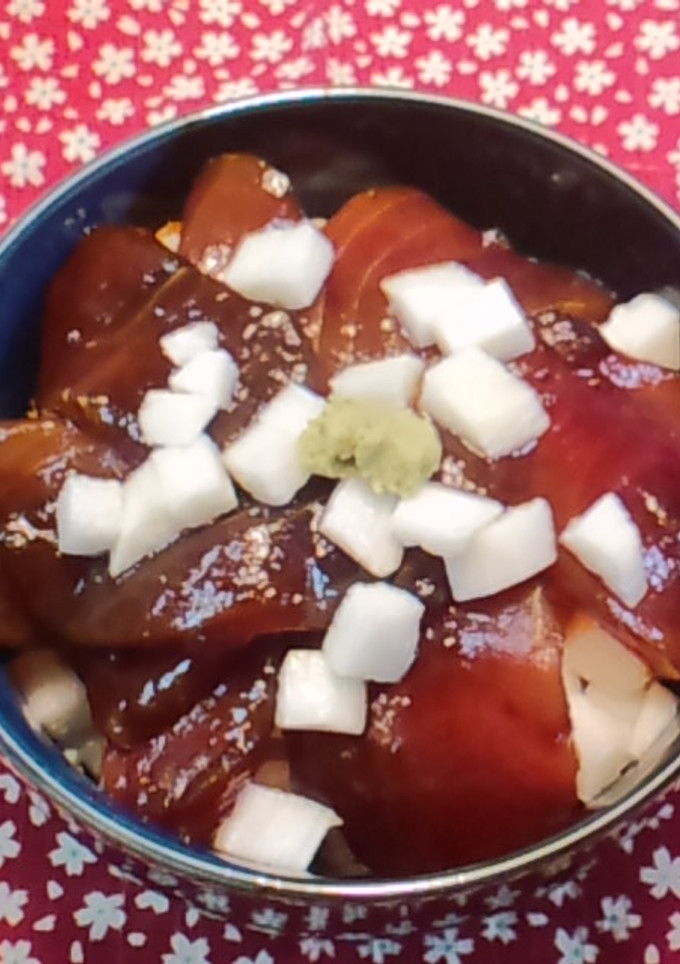 ちらし寿司ご飯でマグロと長芋の漬け丼～♪-レシピのメイン写真