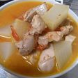 大根と鶏もも肉のトマト味ごろごろスープ