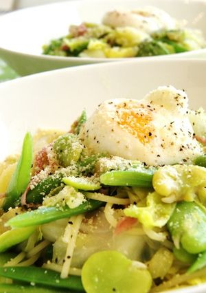 そらまめ入り温野菜パスタ。-レシピのメイン写真