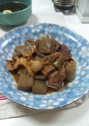 圧力鍋でトロトロ牛すじ蒟蒻味噌煮込み☆-レシピのメイン写真