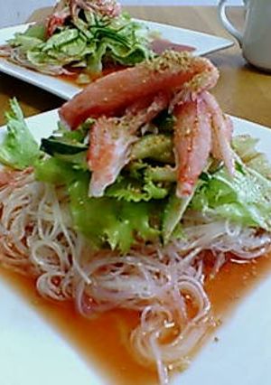 さっぱりつるつるサラダそうめん-レシピのメイン写真