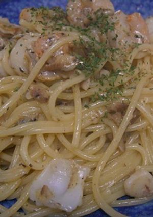旦那特製：シーフードパスタ-レシピのメイン写真