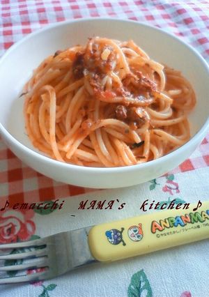 スパゲッティーを食べやすく♪-レシピのメイン写真