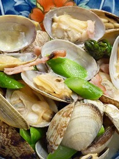 あさりとアスパラベーコンのコンソメ蒸し-レシピのメイン写真