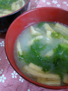 わさび菜の味噌汁-レシピのメイン写真