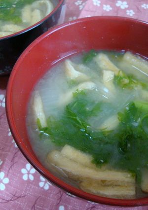 わさび菜の味噌汁-レシピのメイン写真