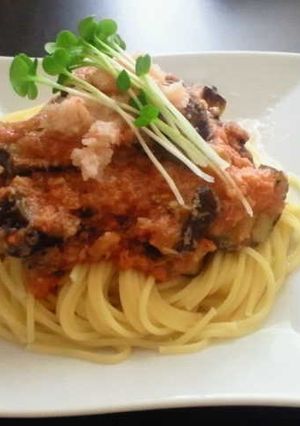 プチ贅沢☆ﾅｽと蟹缶のみぞれ風パスタ-レシピのメイン写真