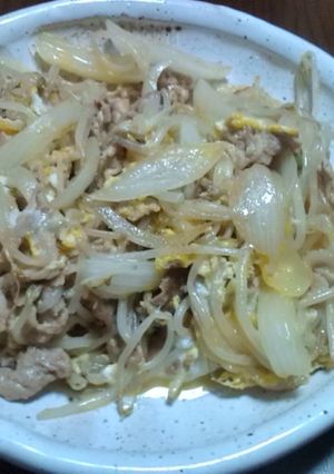 新玉ねぎ＆豚肉＆もやしの卵とじ☆お弁当も-レシピのメイン写真
