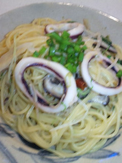いかときのこと水菜のヘルシー和風パスタ-レシピのメイン写真
