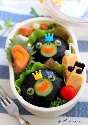 カエルの合唱おにぎり♪キャラ弁-レシピのメイン写真