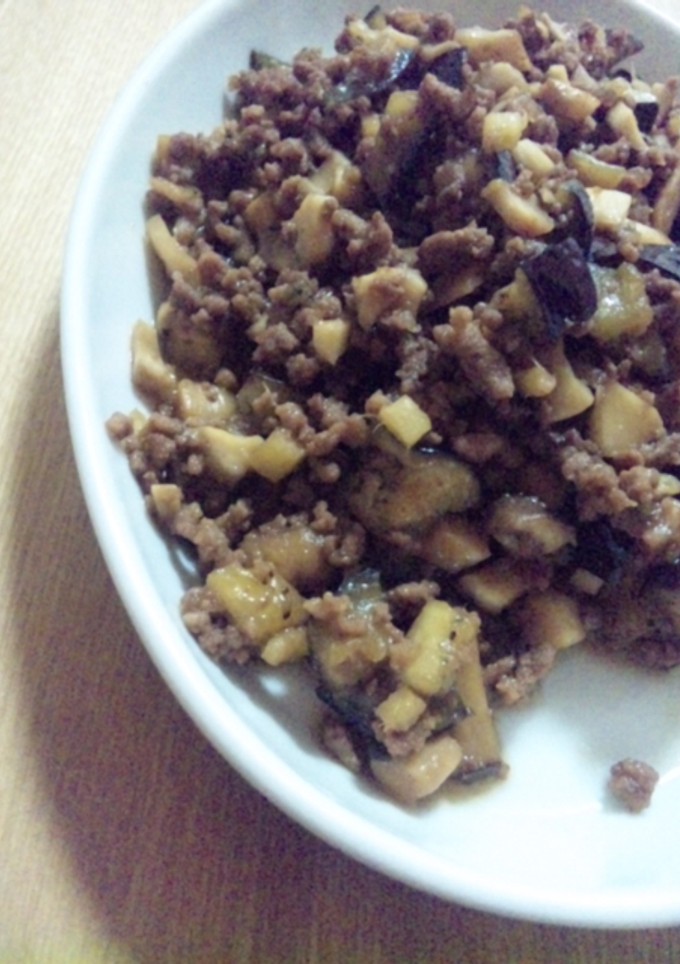 エリンギとなすのひき肉炒め-レシピのメイン写真