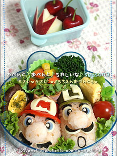 ルイージとマリオ弁当*キャラ弁-レシピのメイン写真
