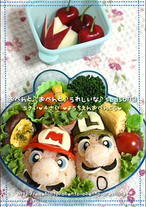 ルイージとマリオ弁当＊キャラ弁-レシピのメイン写真
