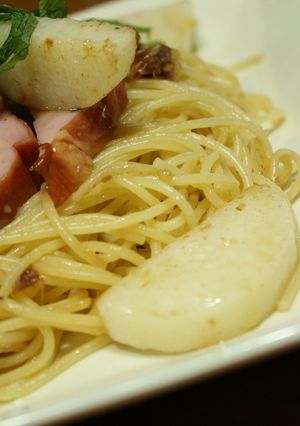 しゃきしゃき長いもとベーコンの和風パスタ-レシピのメイン写真