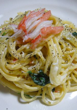 かにかまとほうれん草のクリームパスタ-レシピのメイン写真
