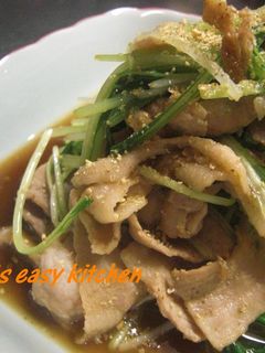 豚肉と水菜のにんにく醤油炒め-レシピのメイン写真