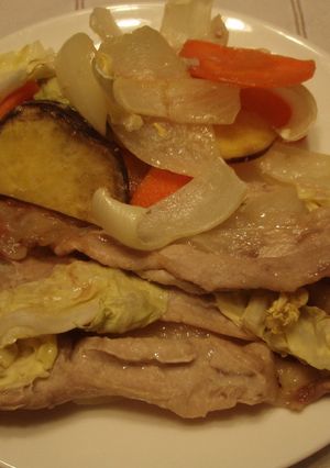 スチームオーブンで豚肉と野菜蒸し-レシピのメイン写真