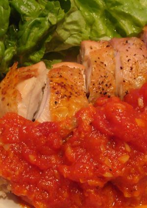 ほっこりカフェ　簡単チキンのトマトソース-レシピのメイン写真