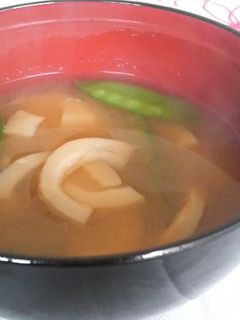 ✿はちくときぬさやの✿お味噌汁✿-レシピのメイン写真
