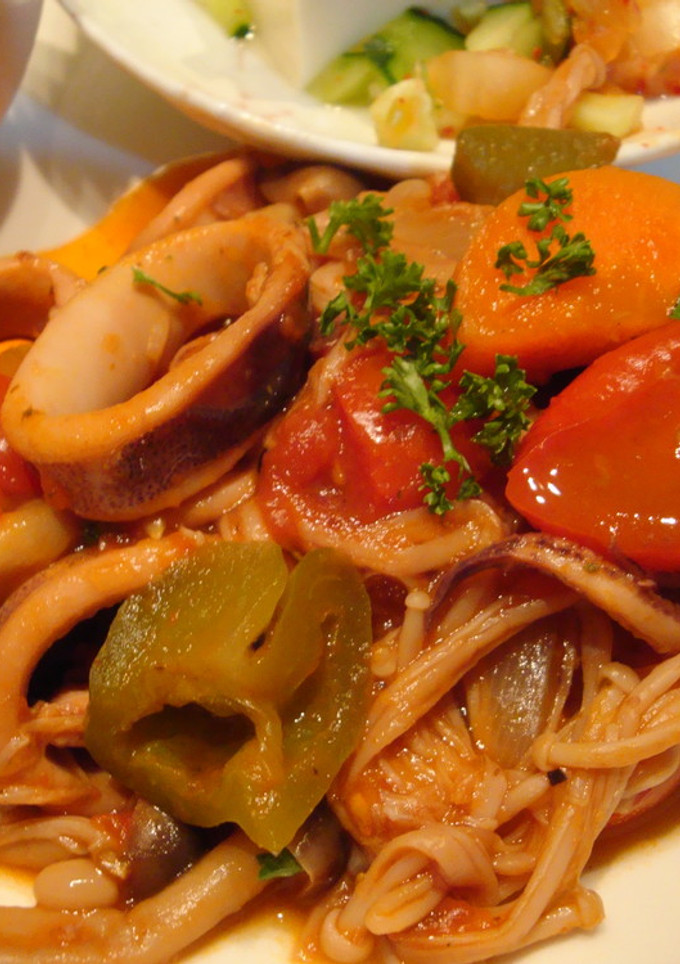 ほっこりカフェ　簡単イカのトマト煮-レシピのメイン写真