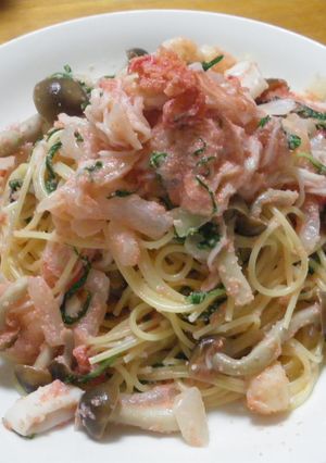 香り箱と海鮮の明太パスタ-レシピのメイン写真