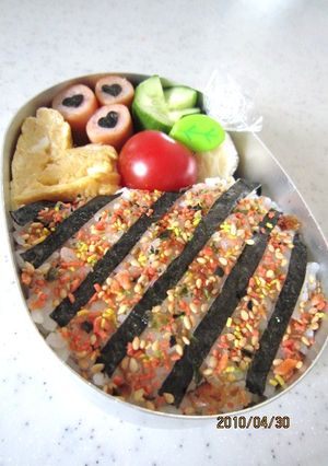 簡単♫ストライプ弁当✿*°○.-レシピのメイン写真