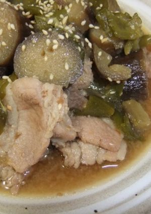 ナスとピーマンの肉味噌煮込み-レシピのメイン写真