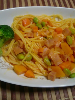 野菜ジュースのトマトクリームパスタ♪-レシピのメイン写真