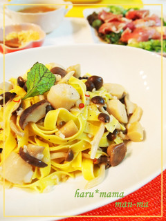 白ワイン香る❀ホタテとキノコのパスタ-レシピのメイン写真