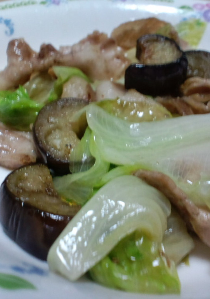 レタスがおいしい♥ナスと豚肉の中華炒め-レシピのメイン写真