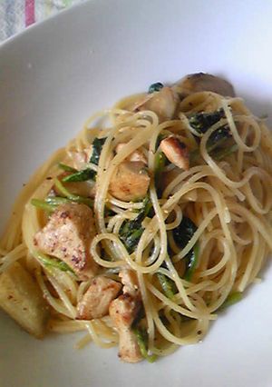 鳥ムネ肉と新ごぼうのパスタ-レシピのメイン写真