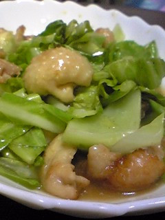 スゴだれ!でキャベツと鶏皮の炒め物♪-レシピのメイン写真