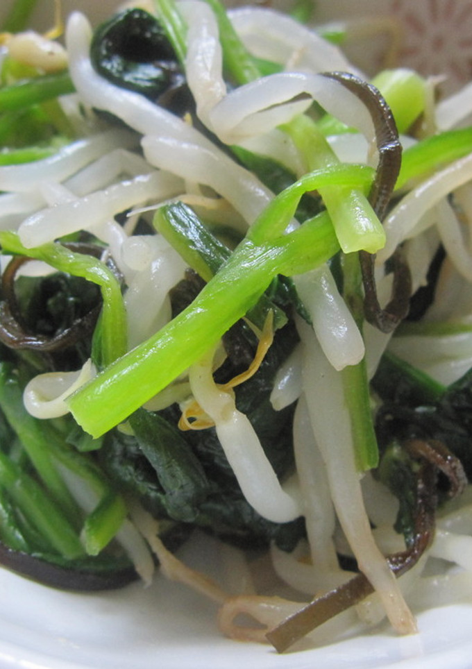 もやしとほうれん草の中華風塩昆布和え-レシピのメイン写真