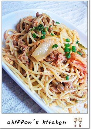 超簡単!◆キムチと納豆のツナマヨパスタ◆-レシピのメイン写真