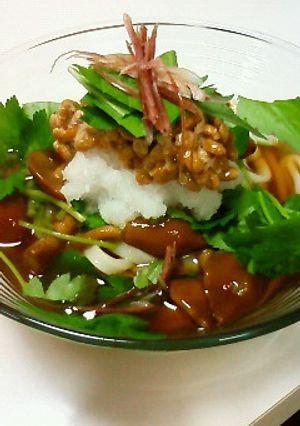 納豆なめこおろしうどん-レシピのメイン写真