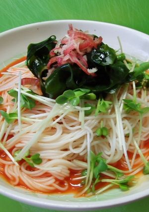 野菜ジュースで濃厚&ヘルシーそうめん-レシピのメイン写真