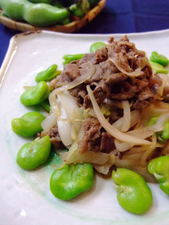 そらまめと牛肉の春色炒め-レシピのメイン写真