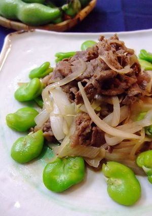 そらまめと牛肉の春色炒め-レシピのメイン写真