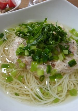 梅と山芋のトロトロそうめん-レシピのメイン写真