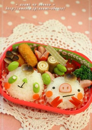 簡単キャラ弁＊パンダ＆ブタのおにぎり。-レシピのメイン写真