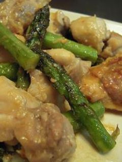 鶏モモ肉とアスパラの味噌炒め-レシピのメイン写真