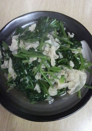 ほうれん草と豚バラの炒め物-レシピのメイン写真